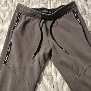 Hollister Men's Charcoal Joggers with Black Accents